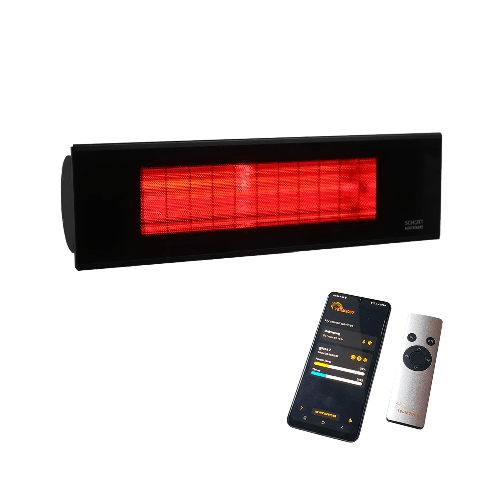 TERM2000 IRGLASS BT, infracrvena grijalica, Bluetooth, crna, 1500W, IP65