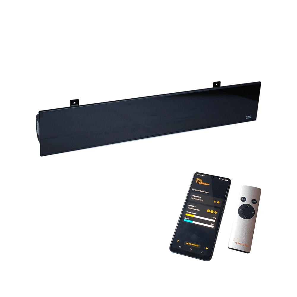 TERM2000 IRGLASS BT, infracrvena grijalica, Bluetooth, crna, 2200W, IP65