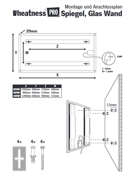 HEATNESS IC panel - FEIN STAKLO bijelo - L - 600W