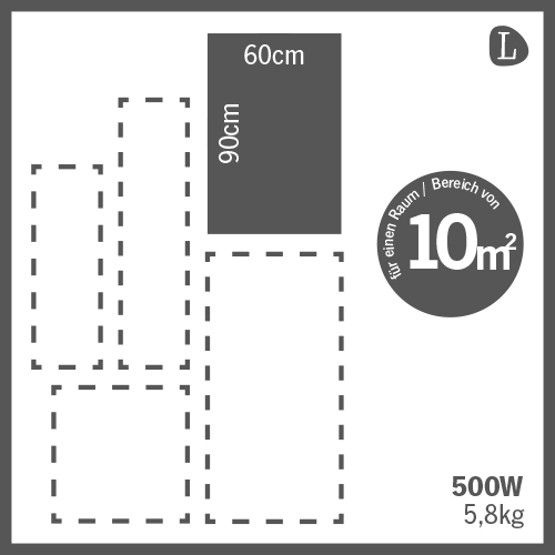 HEATNESS IC panel - SIMPEL Mobil STALAK - L - 600W