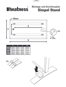 HEATNESS IC panel - SIMPEL Mobil STALAK - L - 600W