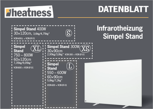 HEATNESS IC panel - SIMPEL Mobil STALAK - XL - 800W